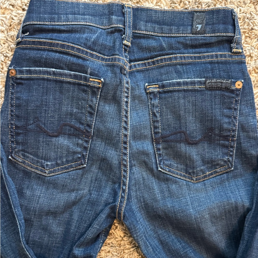 7 For All Mankind mid rise Roxanne Stretch Blue Jeans Womens 23